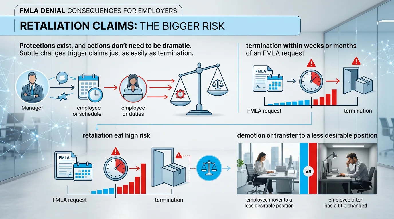 Infographic: Retaliation Claims: The Bigger Risk - FMLA Denial Consequences for Employers: Compliance Risks in 2026