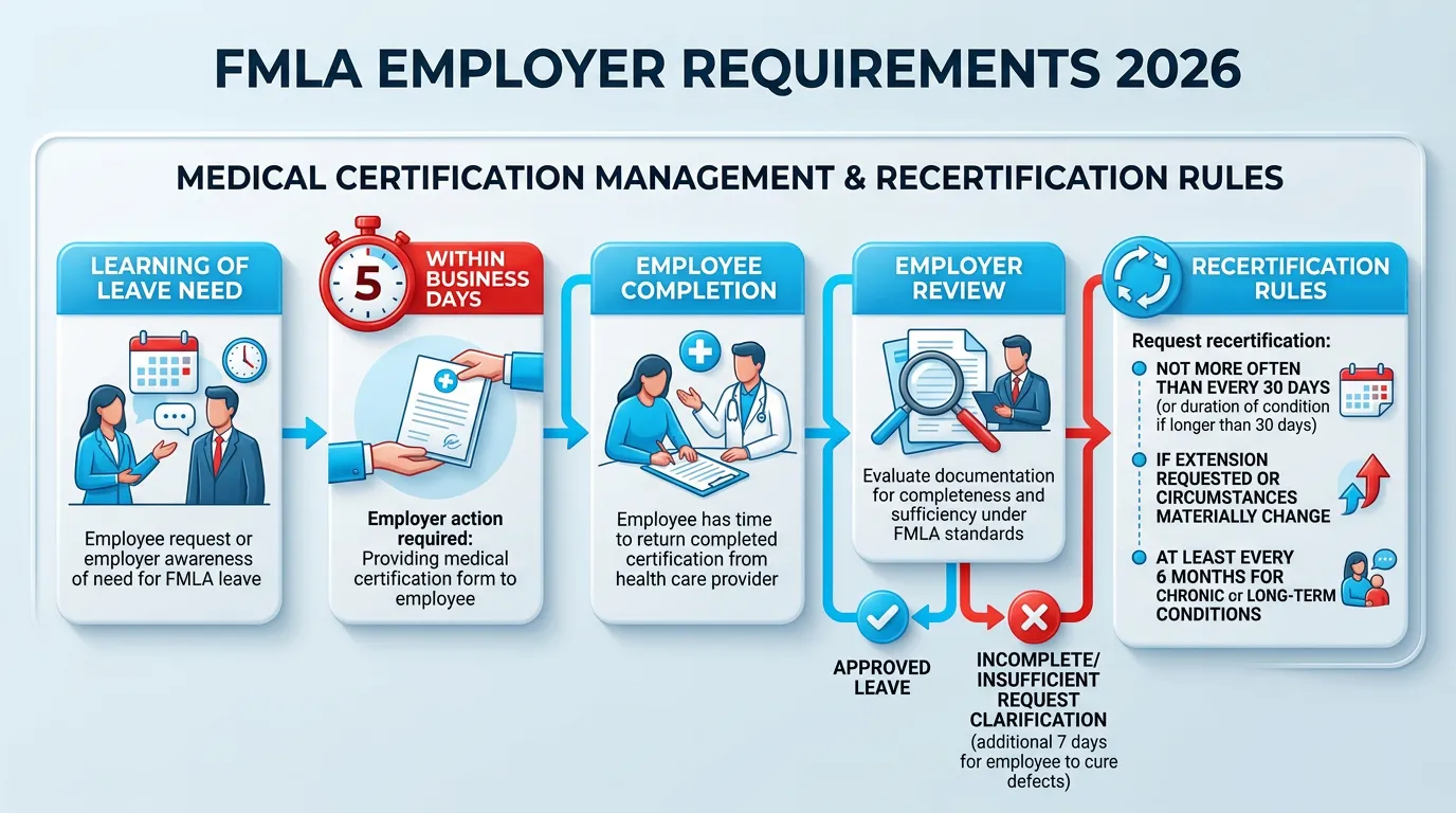Infographic: Medical Certification Management and Recertification Rules - FMLA employer requirements 2026
