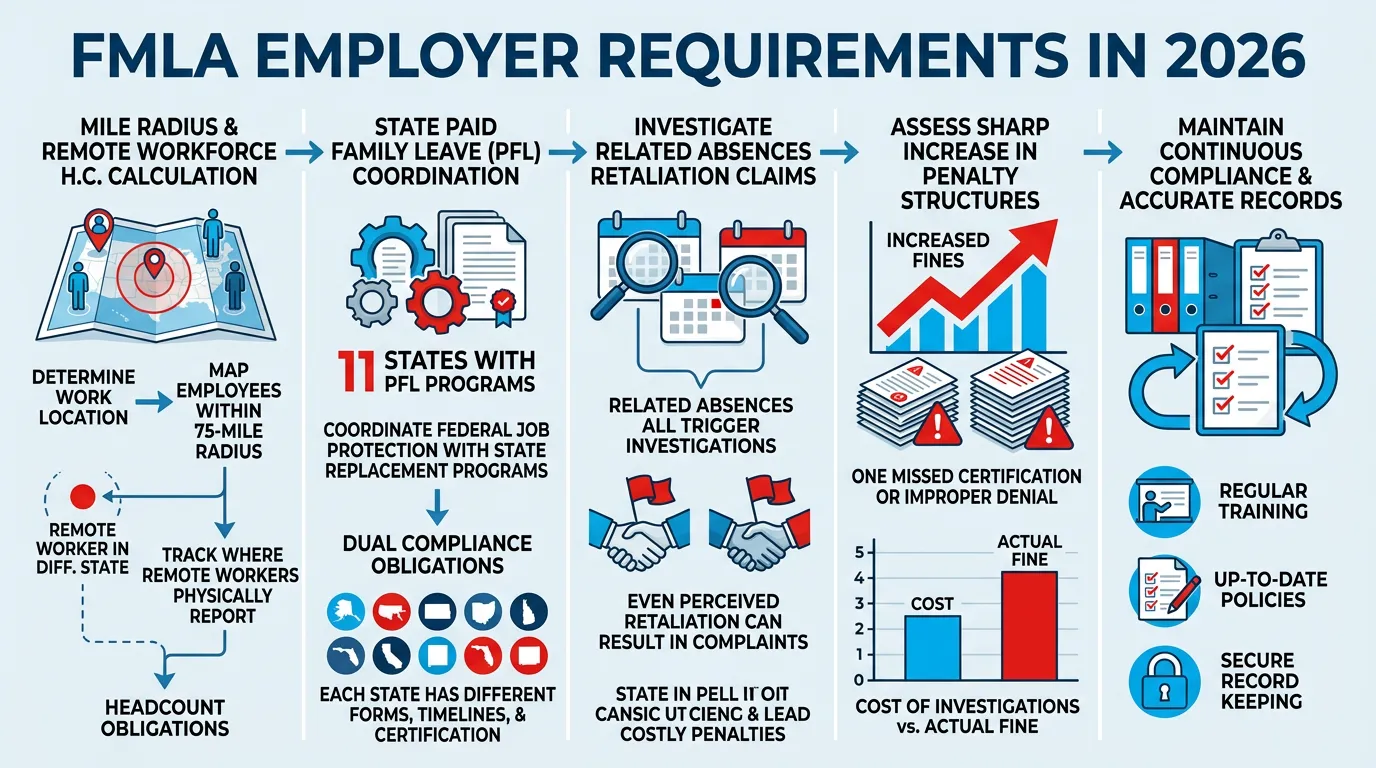 Infographic: FMLA Employer Requirements In 2026 - FMLA Employer Requirements: Stay Compliant