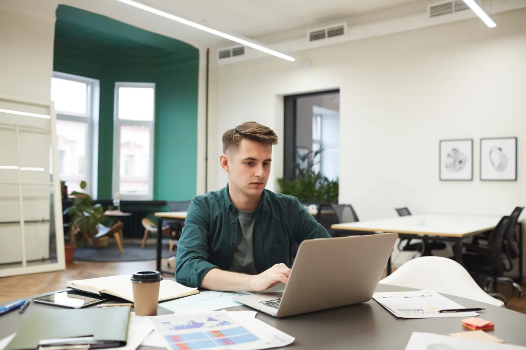 Man working from home on his laptop