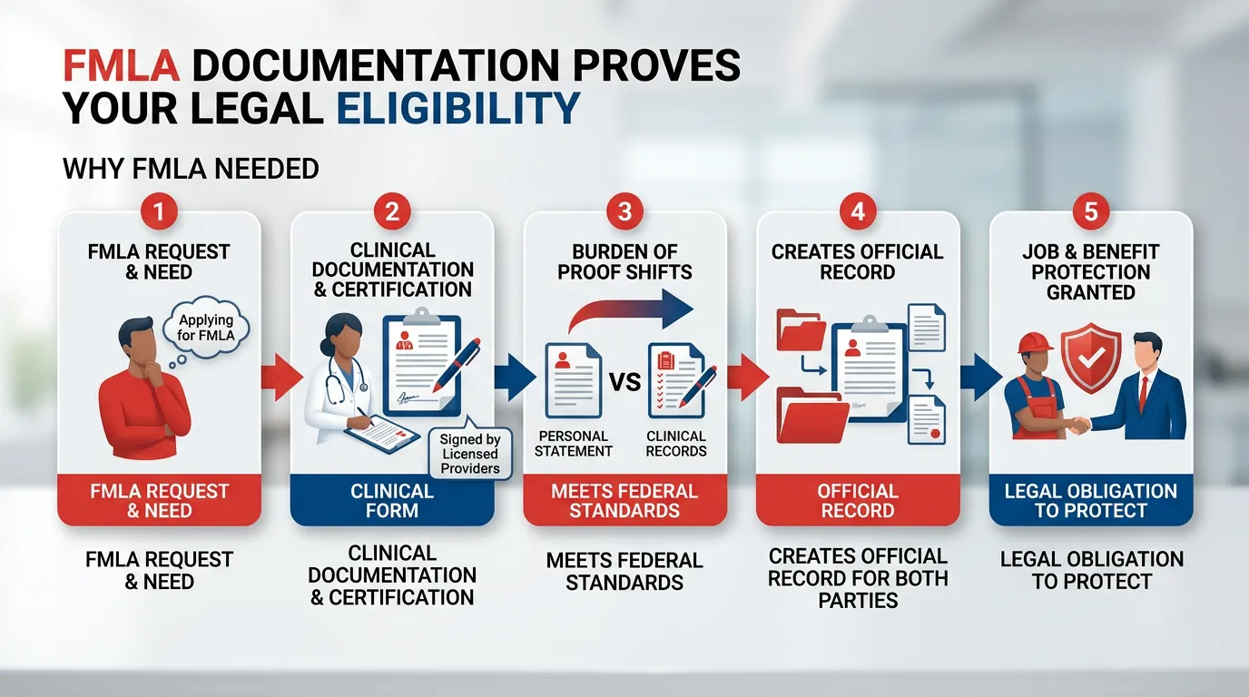 Infographic: FMLA Documentation Proves Your Legal Eligibility Why FMLA Needed - what's the importance of the FMLA docs ?
